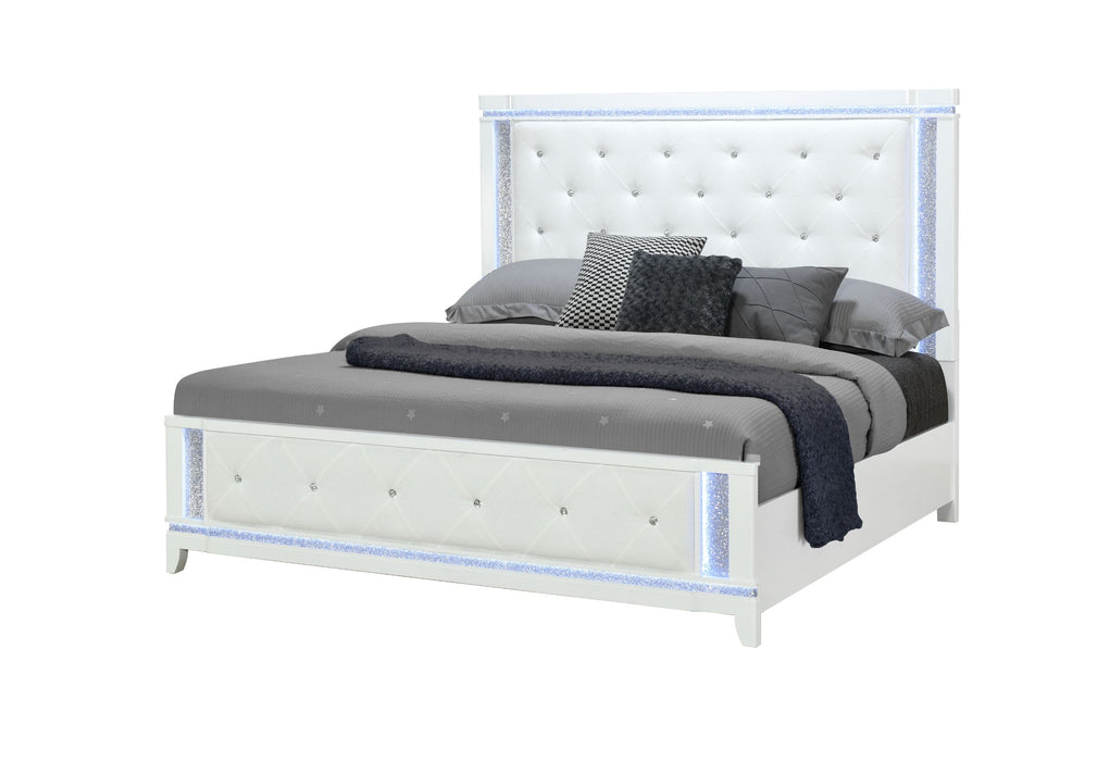 Alina - Full Bed Group With LED - White