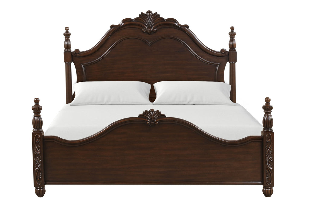 Vienna - 6/6 Eastern King 5 Piece Bedroom Set (Bed & Dresser & Mirror & 2 Nightstands) - Dark Brown