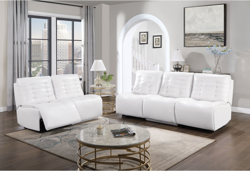 U6066 - Build It Your Way Sectional With Armless Glider - Blanche White