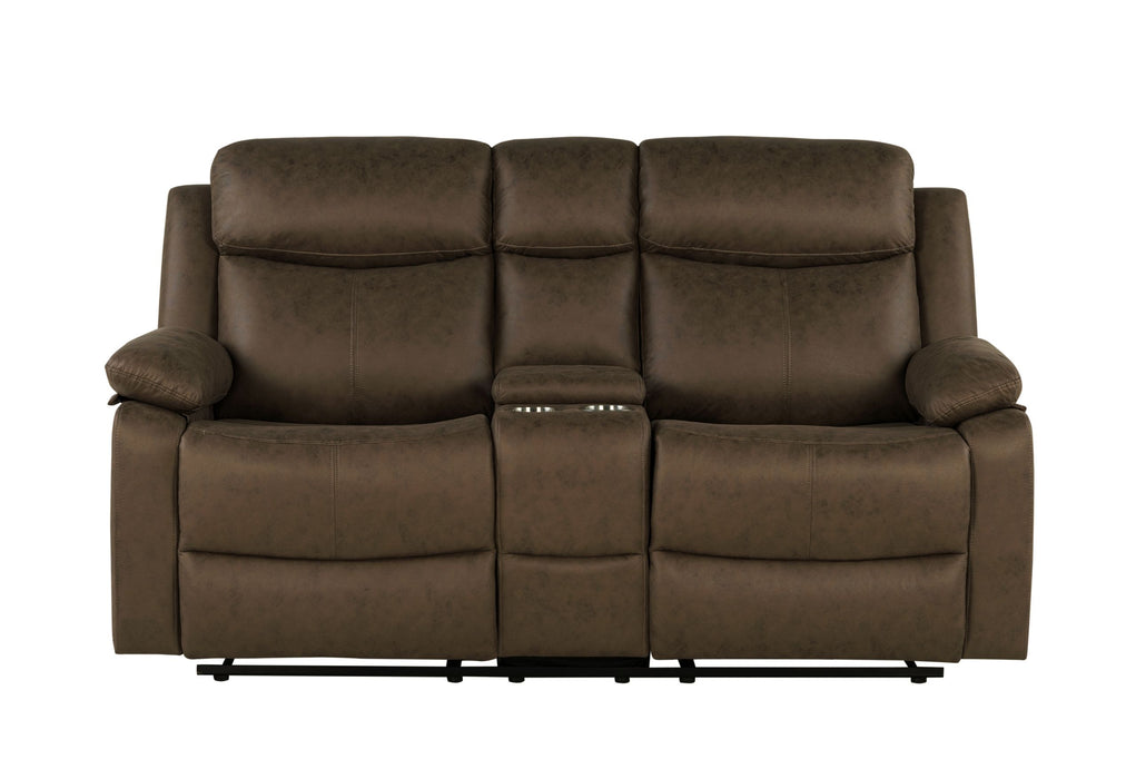 U6026 - 5 Console Reclining Loveseat - Dark Brown