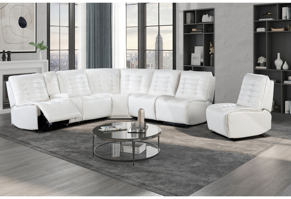 U6066 - Build It Your Way Sectional With Armless Glider - Blanche White