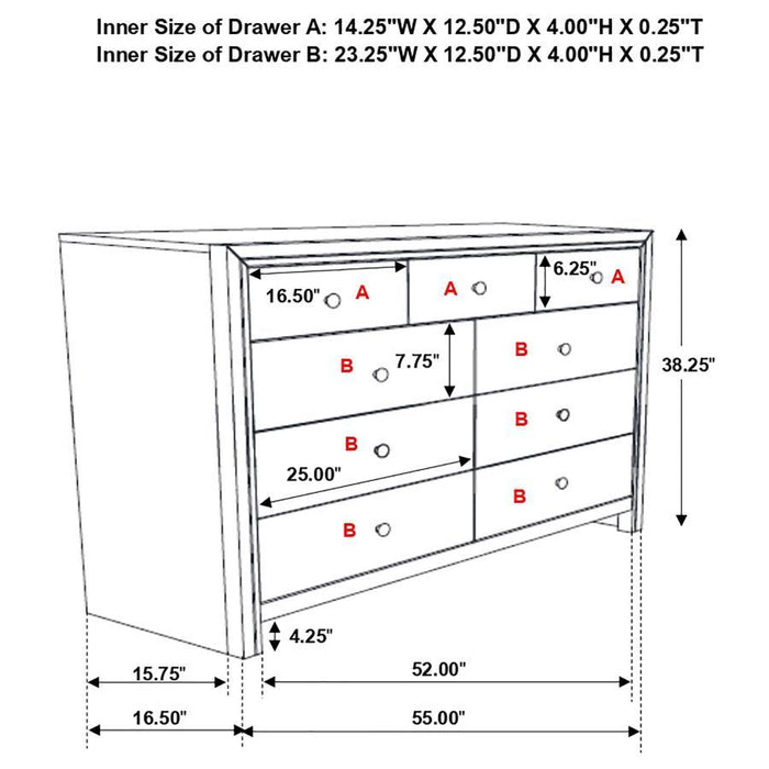 Serenity - 9-Drawer Dresser