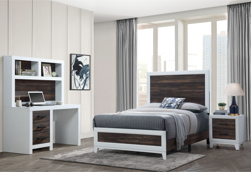 Lisbon - Queen Bed - Oak / White