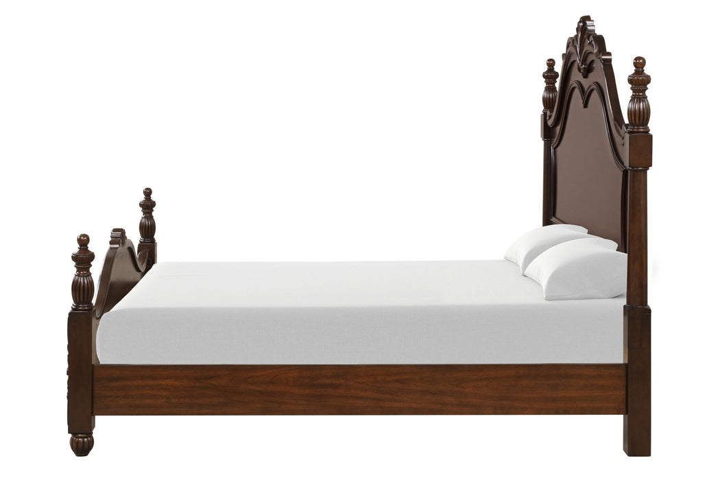 Vienna - 6/6 Eastern King 5 Piece Bedroom Set (Bed & Dresser & Mirror & 2 Nightstands) - Dark Brown