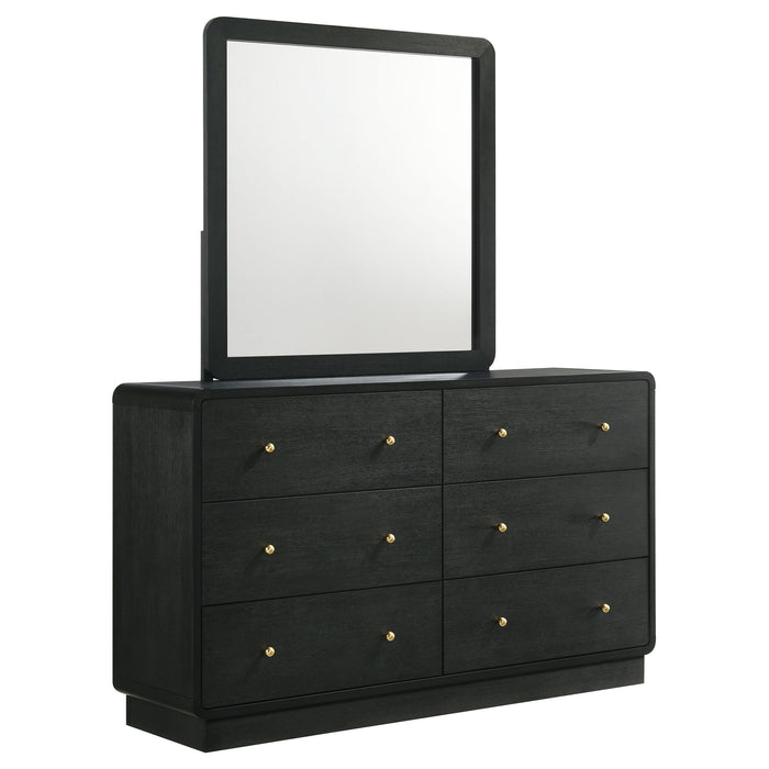 Cavelle - 6-Drawer Dresser And Mirror - Black