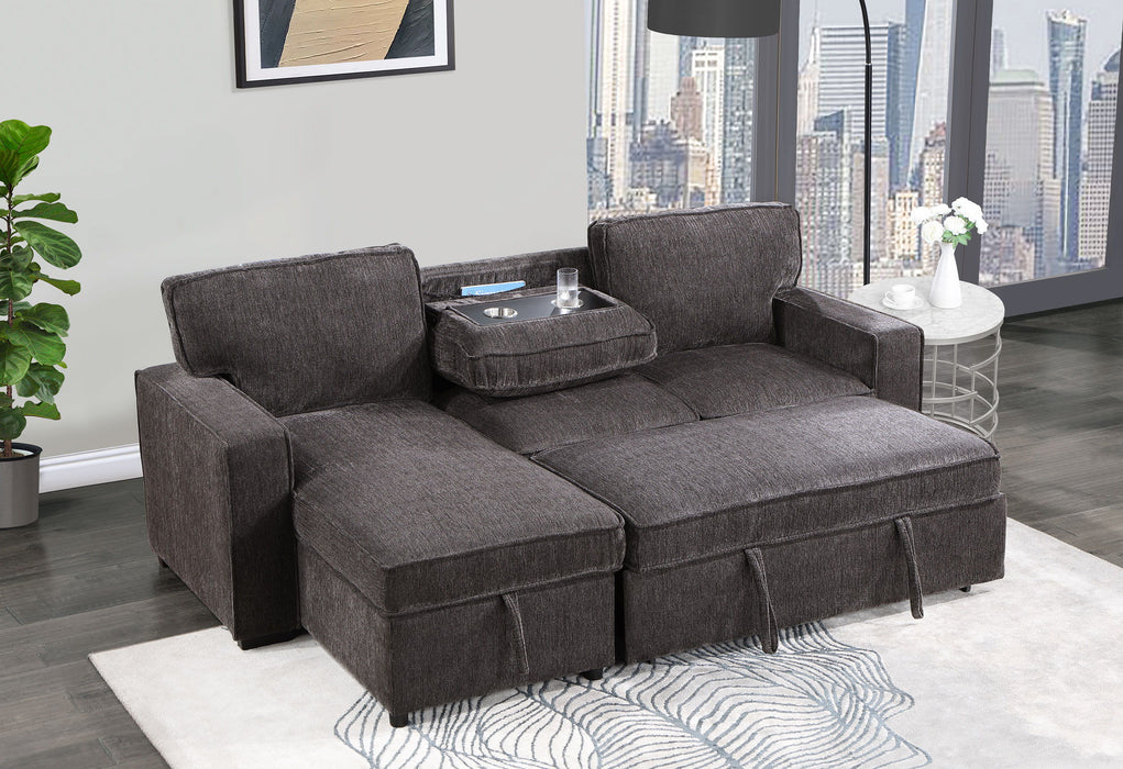 U0203 - Reversible Pullout Sofa Bed - Dark Gray