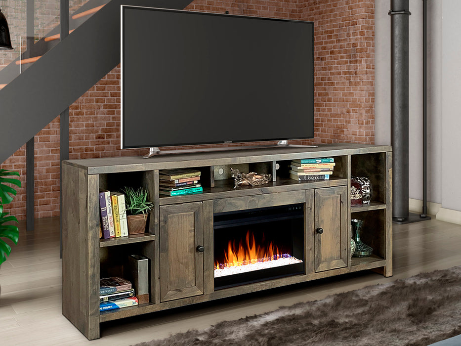 Joshua Creek - 84" Fireplace TV Stand - Barnwood