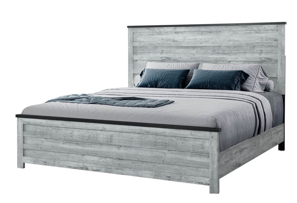 Ozark - Queen Bed, Dresser, Mirror And Nightstand - Grey Wash