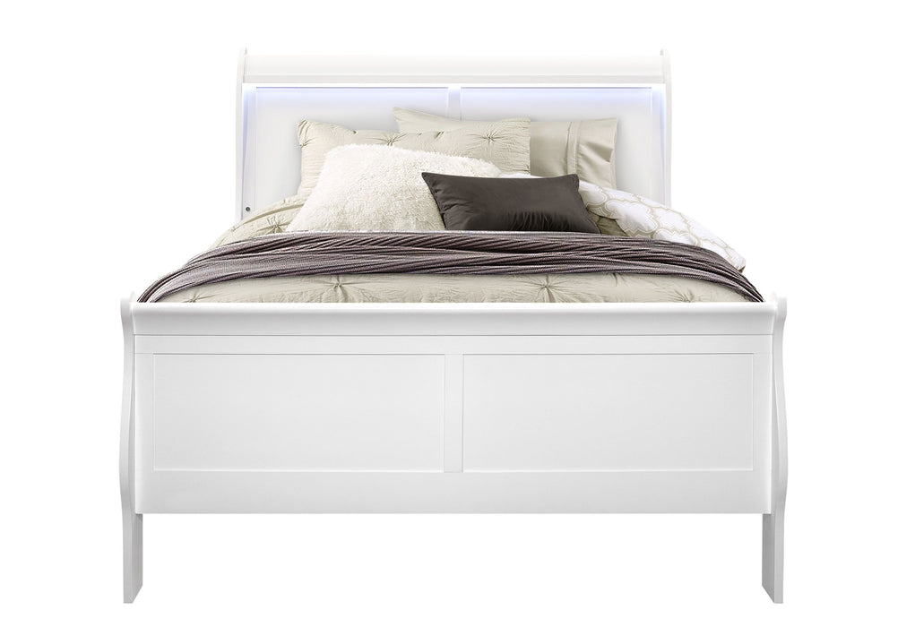 Charlie - Full Bed Group With LED - White