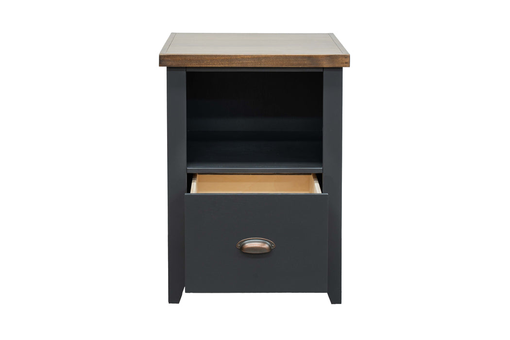 Essex - One Drawer File Cabinet - Black / Whiskey