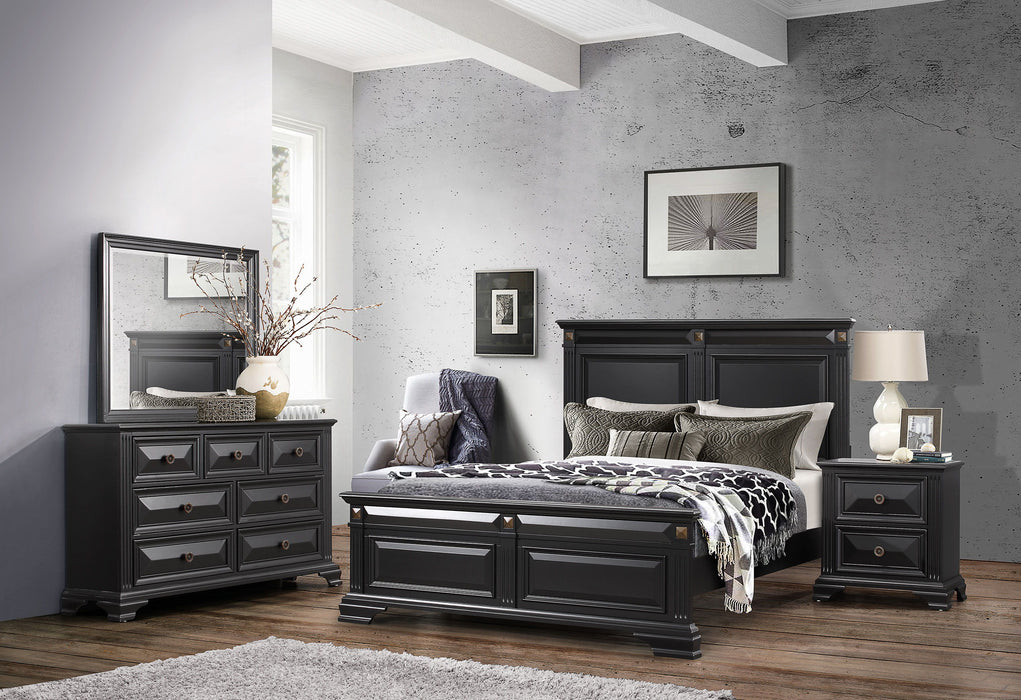 Carter - Queen Bed, Dresser And Mirror - Black