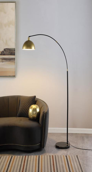 Gloria - Arched Dome Shade Metal Floor Lamp - Black