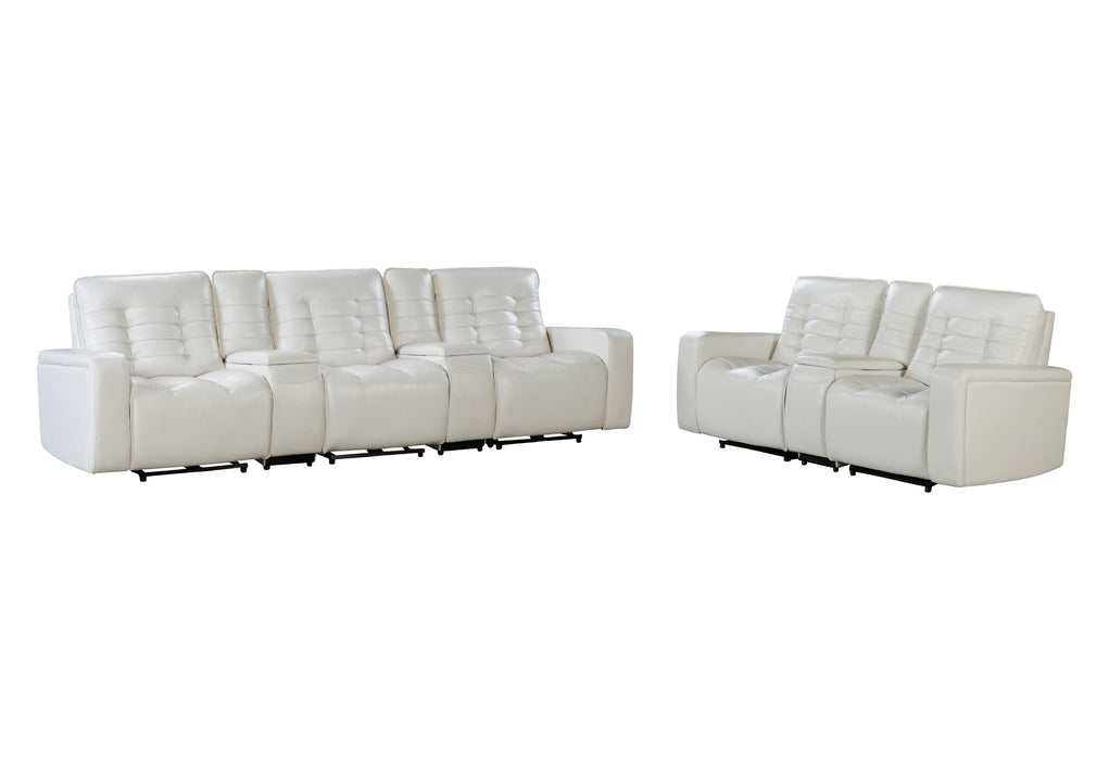 U6066 - Build It Your Way Sofa / Loveseat With Console - Blanche White