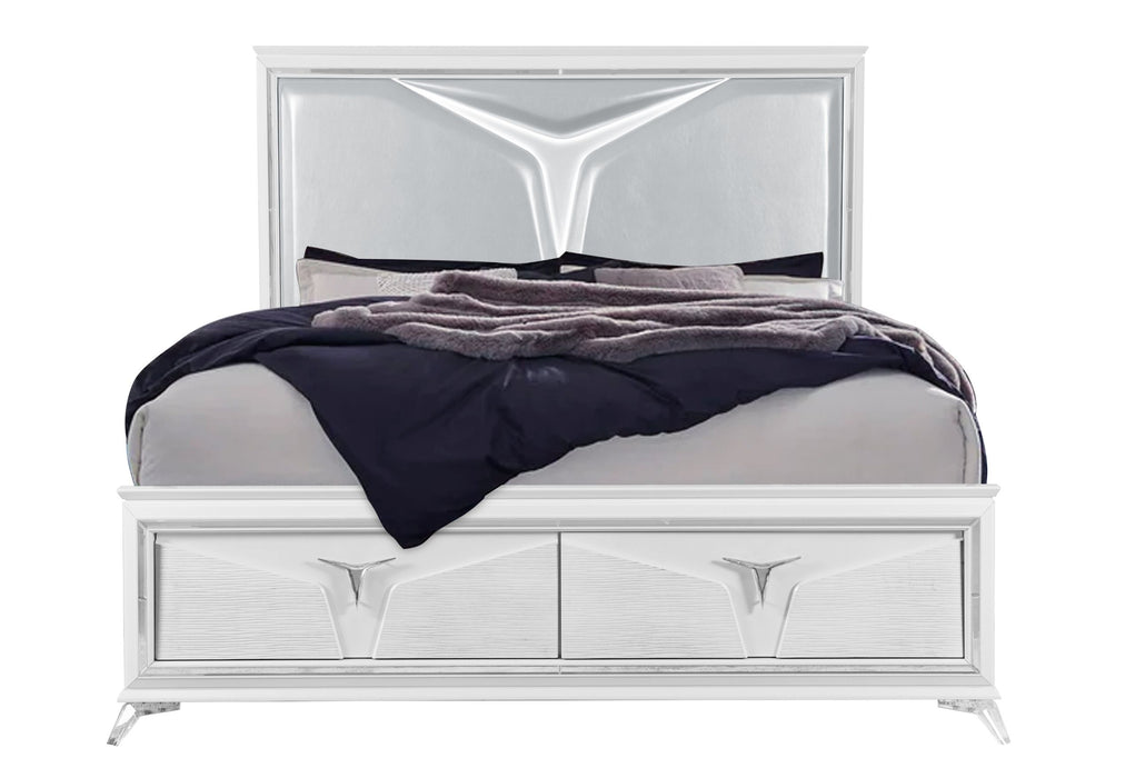 Romo - Queen Bed Group With LED - White