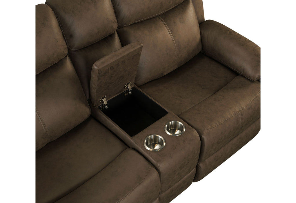 U6026 - 5 Reclining Sofa & Reclining Console Loveseat - Dark Brown