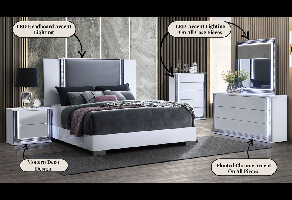 Ylime - Queen Bed Group - Smooth White