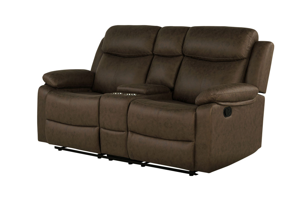 U6026 - 5 Console Reclining Loveseat - Dark Brown