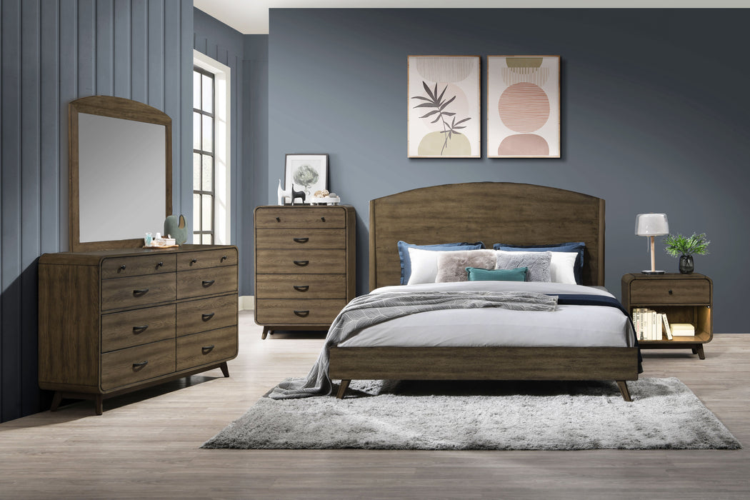 Rex - King Panel Bed - Walnut