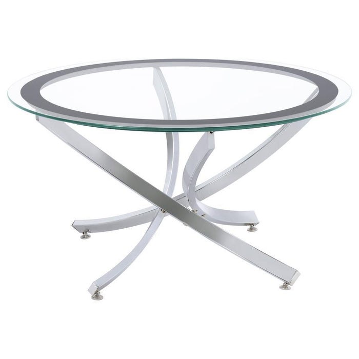 Brooke - Round Glass Top Coffee Table Set