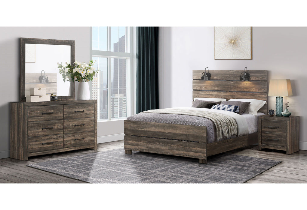 Linwood - Queen Bed, Dresser, Mirror And Nightstand - Dark Oak