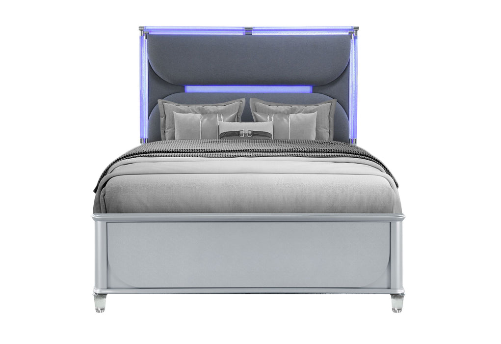 Lando - Queen Bed - Silver