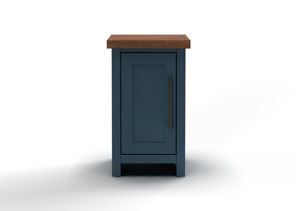 Nantucket - Chairside Table - Blue Denim / Whiskey