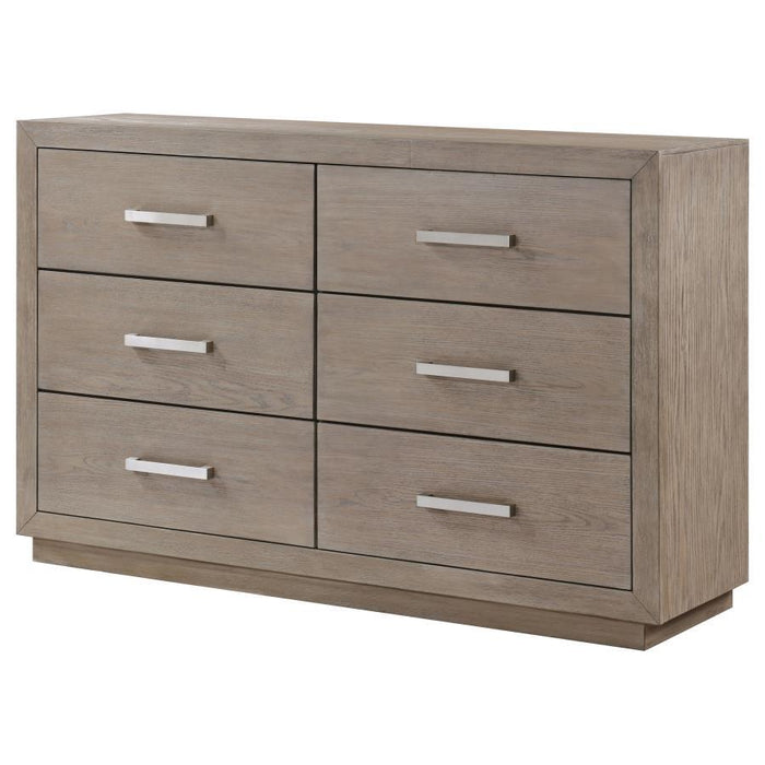 Kenora - 6 Drawers Dresser - Barley Brown