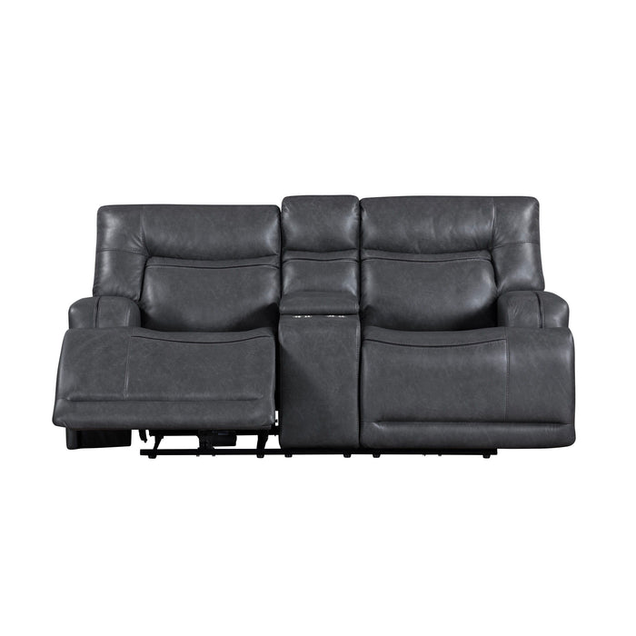 Titan - Console Loveseat With Dual Recliners - Gray