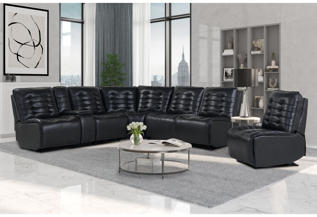 U6066 - Build It Your Way Sectional With Armless Glider - Blanche Charcoal