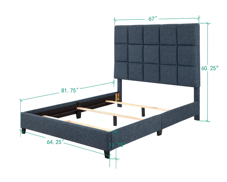 Bridger - Upholstered Squares Panel Bed