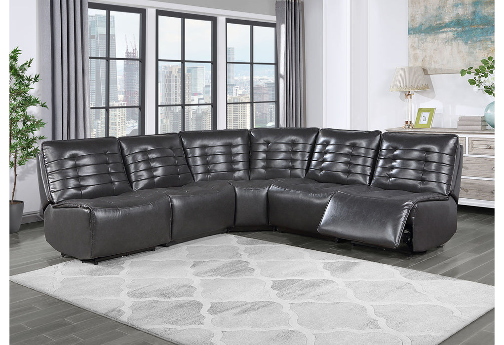 Build It Your Way U6066 - 3 Power Sectional - Blanche Charcoal