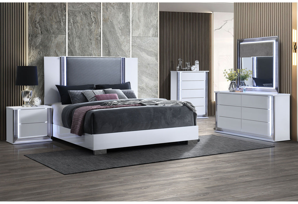 Ylime - King Bed With Vanity Set - White