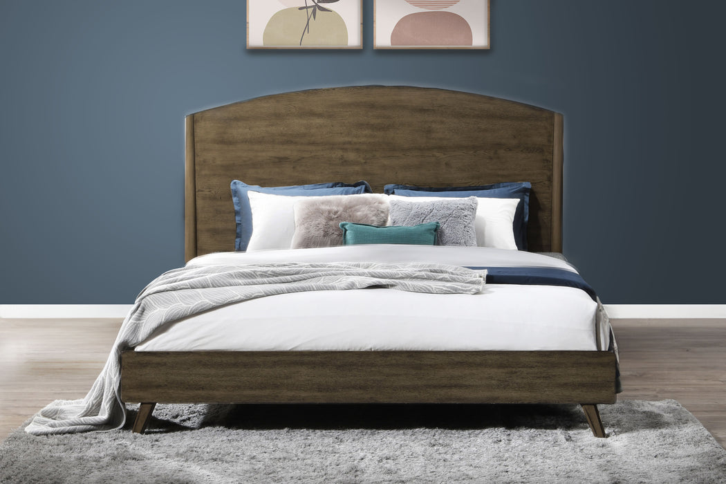 Rex - King Panel Bed - Walnut