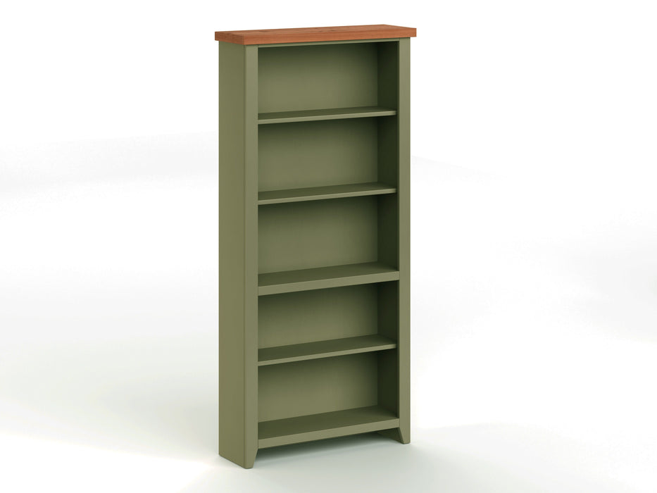 Vineyard - 5-Shelf Bookcase - Sage Green / Fruitwood