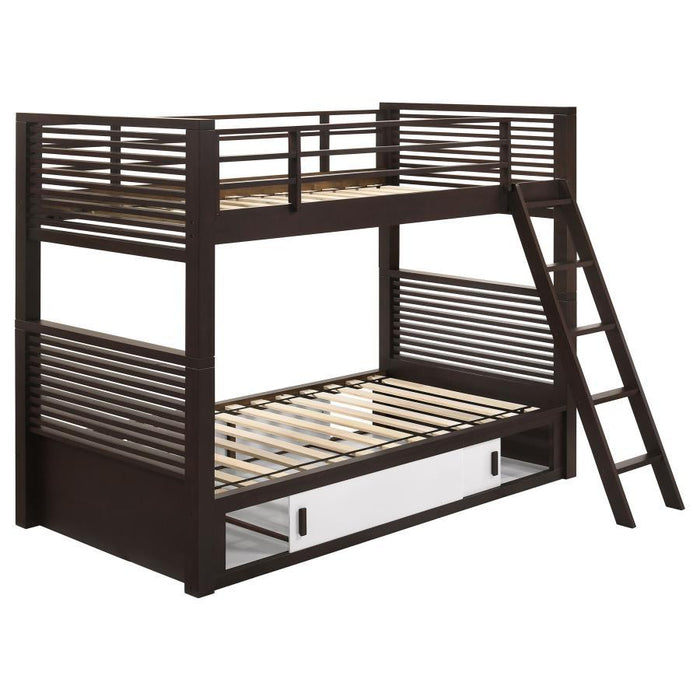 Oliver - Twin Over Twin Bunk Bed - Java