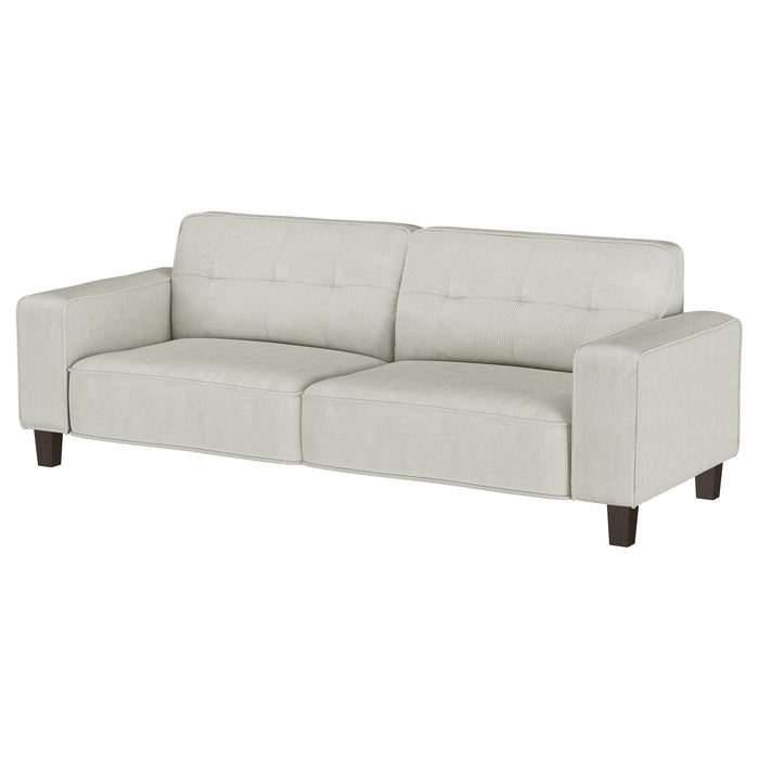 Deerhurst - Upholstered Track Arm Tufted Sofa - Beige