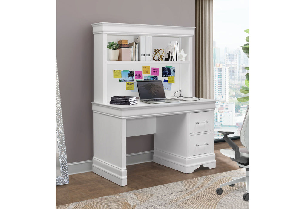 Charlie - Desk And Hutch - White