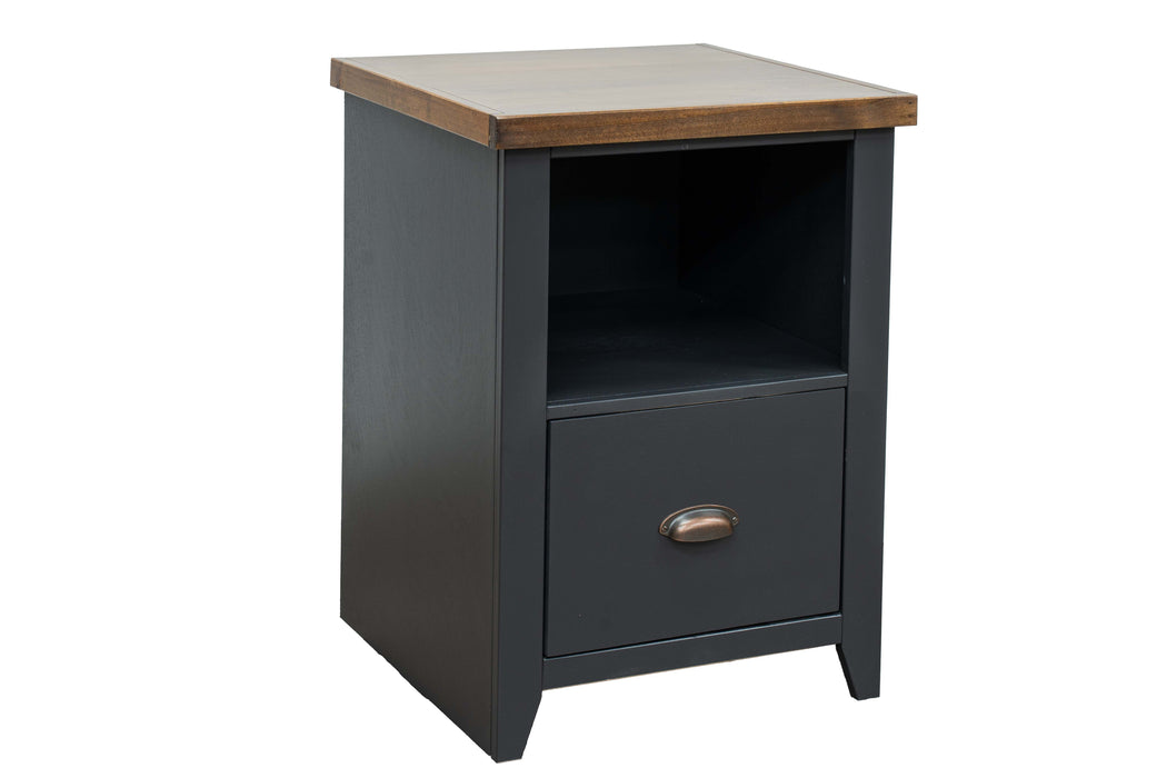 Essex - One Drawer File Cabinet - Black / Whiskey