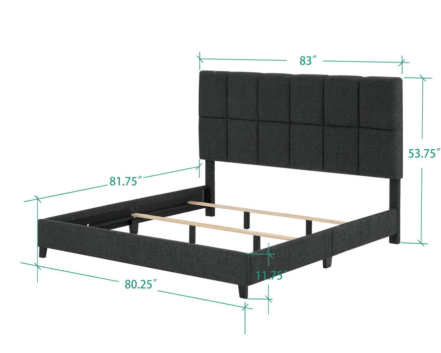 Bridger - Upholstered Squares Panel Bed