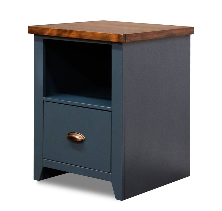 Nantucket - One Drawer File Cabinet - Blue Denim / Whiskey