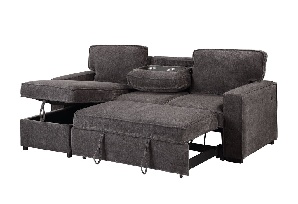 U0203 - Reversible Pullout Sofa Bed - Dark Gray