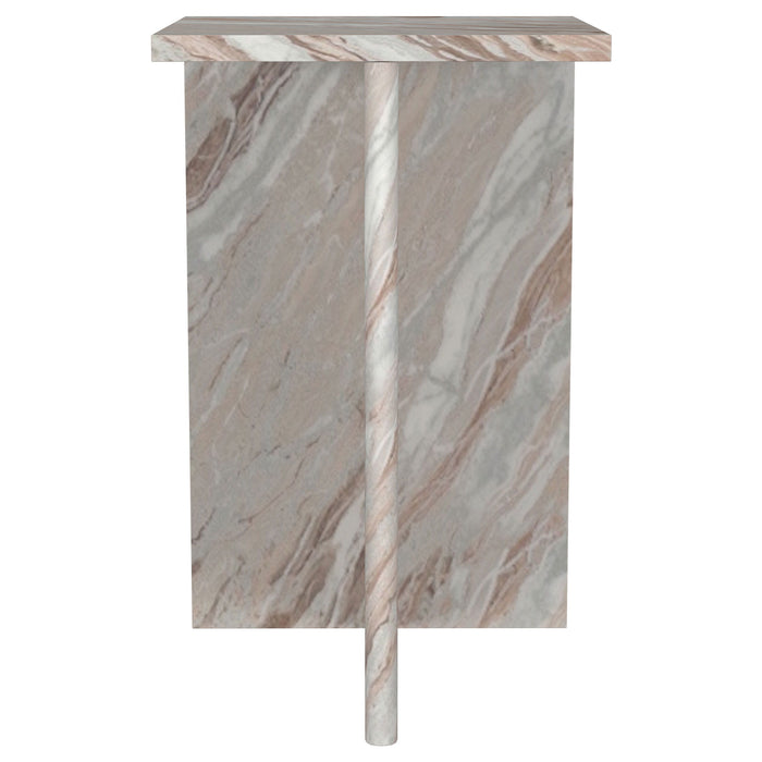 Bowdoin - Genuine Marble Accent Side Table - Gray