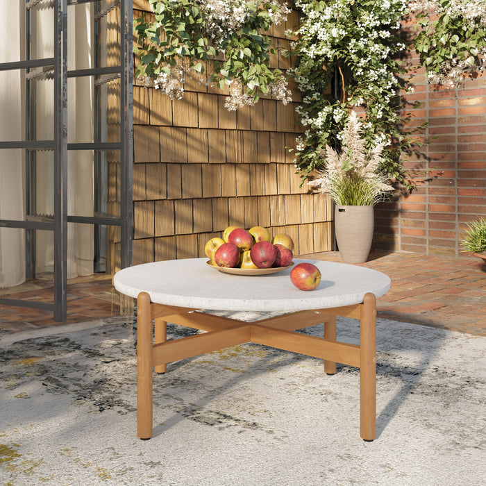 Solstice - Coffee Table With Terrazo Top - White