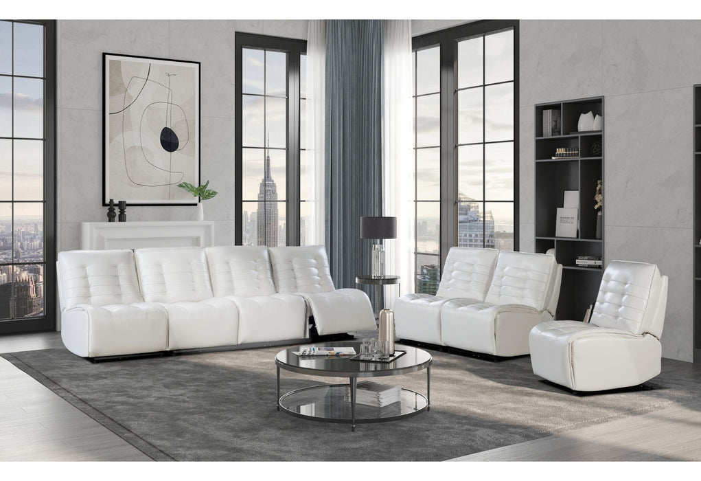 U6066 - Build It Your Way Sofa / Loveseat With Armless Glider - Blanche White