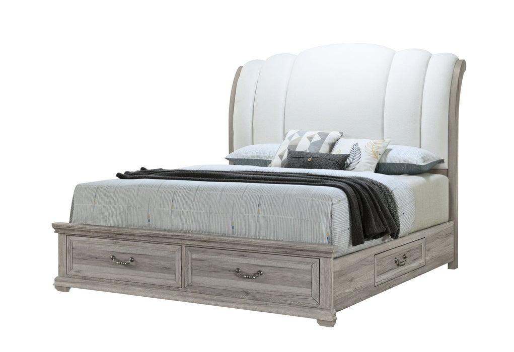 Rowan - King Bed Group With Storage - Natural / White