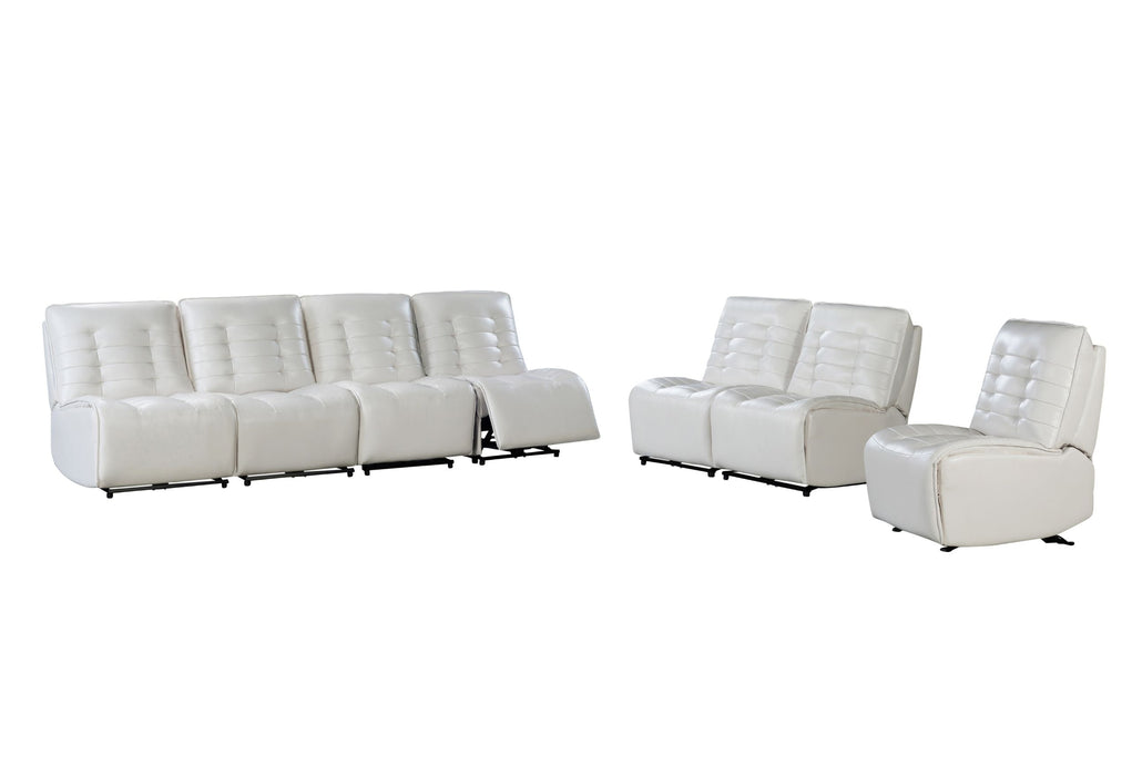 U6066 - Build It Your Way Sofa / Loveseat With Armless Glider - Blanche White