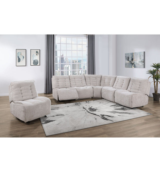 U6066 - Build It Your Way Sectional With Armless Glider - Cream