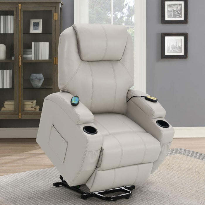 Sanger - Upholstered Power Lift Recliner Chair With Massage