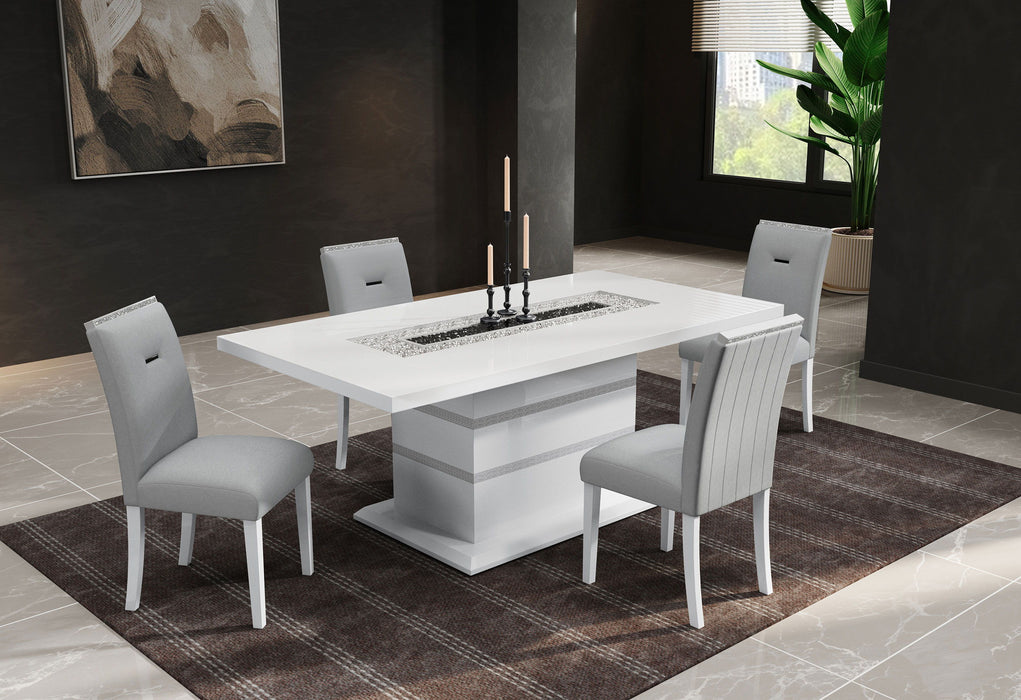 Monaco - Dining Table And 6 Monaco Dining Chair - White