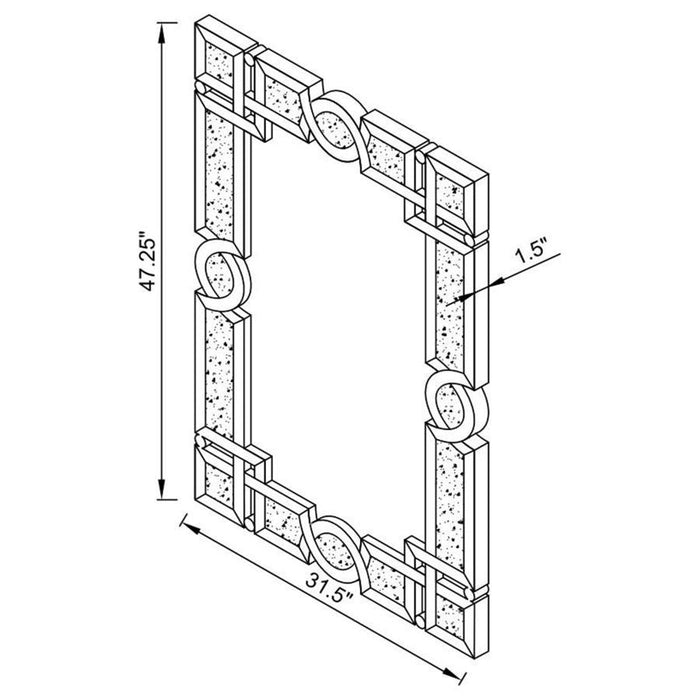 Jackie - Interlocking Wall Mirror With Iridescent Panels And Beads - Silver